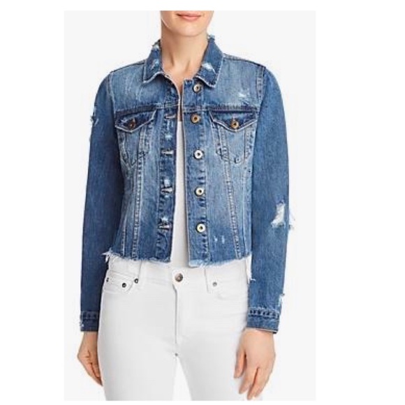 fitted distressed denim jacket